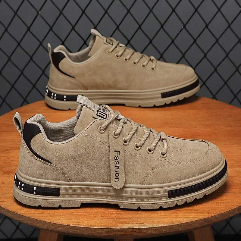 Men Shoes Trend Men Sneakers Suede Leather Slip on Men Loafers 2025 New Comfortable Platform Working Shoes Zapatillas Informales