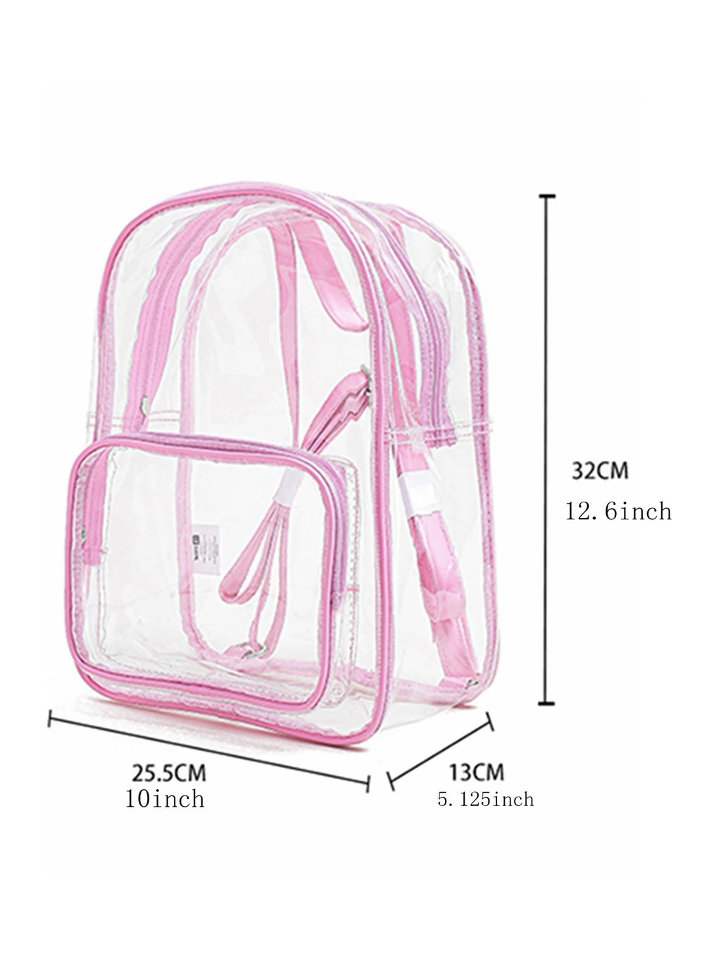 3 In One Clear Backpack Set Heavy Duty Transparent Backpack See Through Backpacks  for School,Clear Lunch Bag and Pencil Case