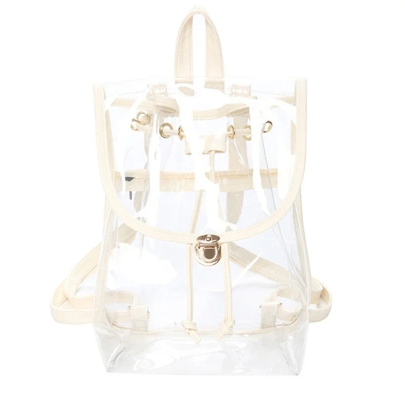 Transparent Backpack Women Messenger Bags PVC School Shoulder Bags Women
