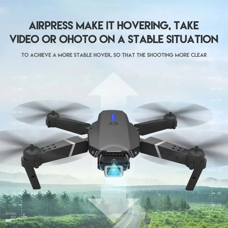 E88 Drone Toy, Dual Camera, One Key Takeoff Remote Control Men'S Gift Indoor and Outdoor, Halloween/Christmas/New Year Gift