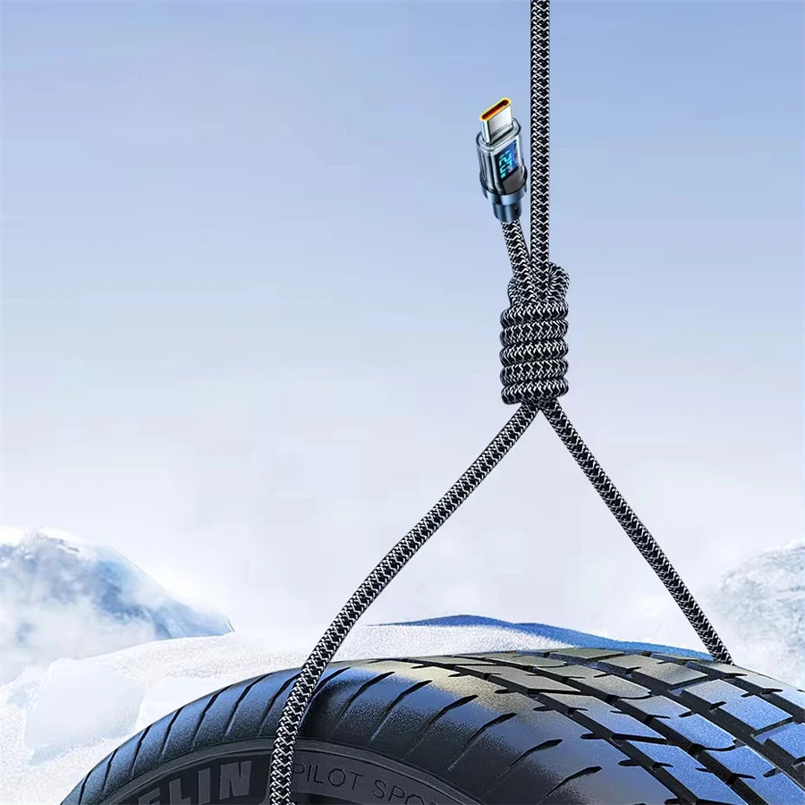 NNBILI 120W Type C to Type C Cable Phone Super Fast Charging Cable With LED Display USB To Type-C Data Cord For huawei oppo vivo