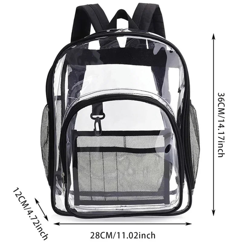 New Transparent PVC Backpacks, Outdoor Sport Large Capacity Bag, Easy To Clean