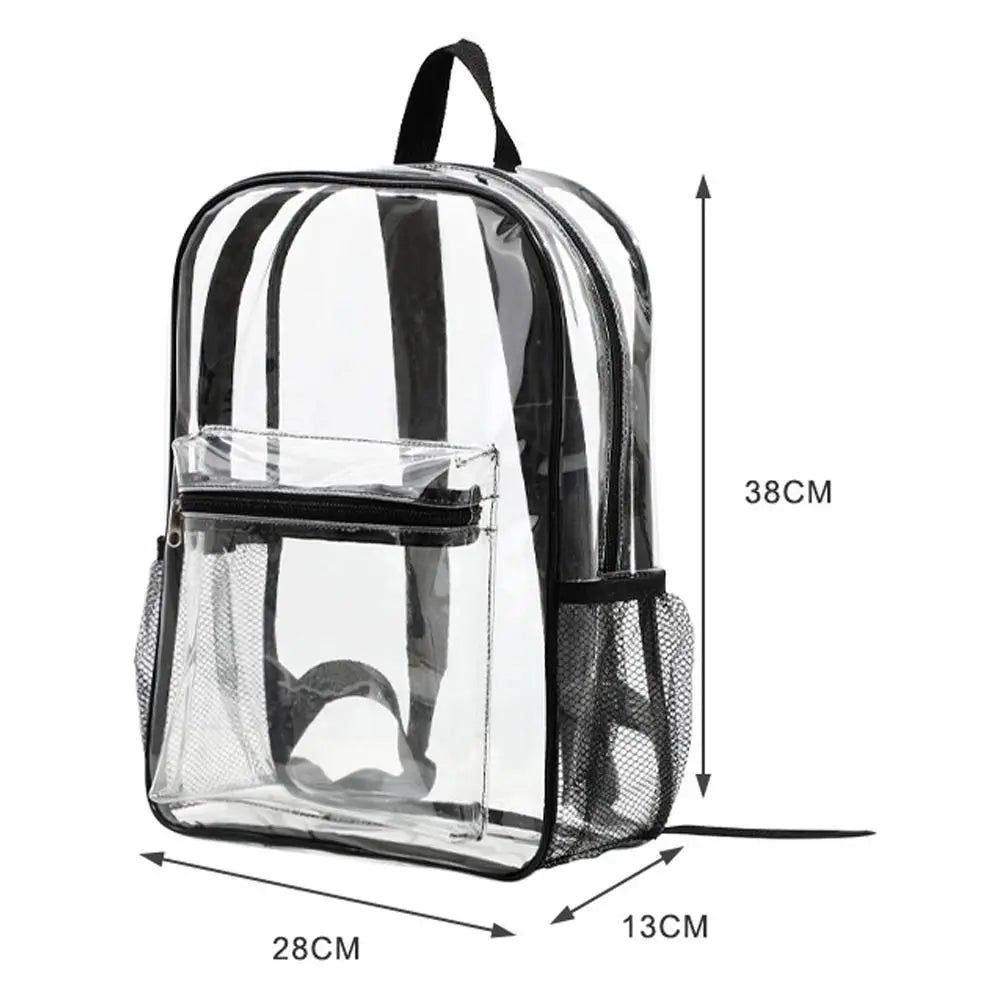 Transparent PVC Outdoor Sports Fitness Knapsack Casual Travel Visible Backpack Large Capacity Waterproof Shoulders Bag