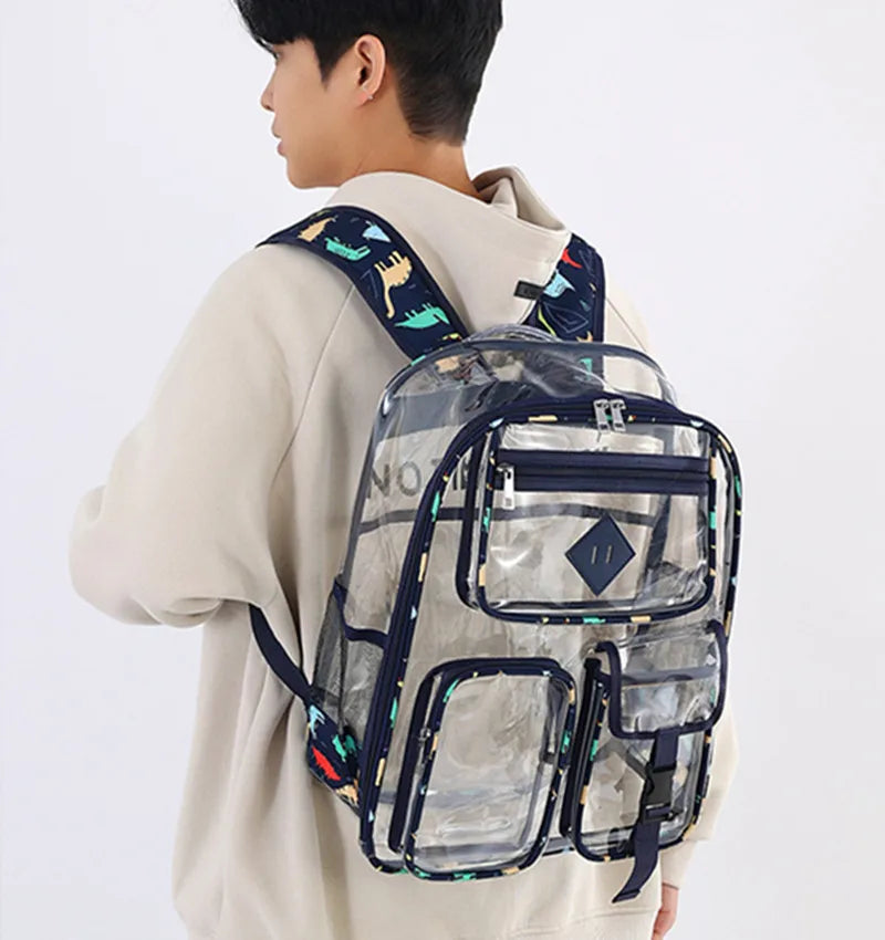 Women's Large Capacity Travel Backpack for Man Waterproof Casual eenagers College School Bag  Clear Backpack