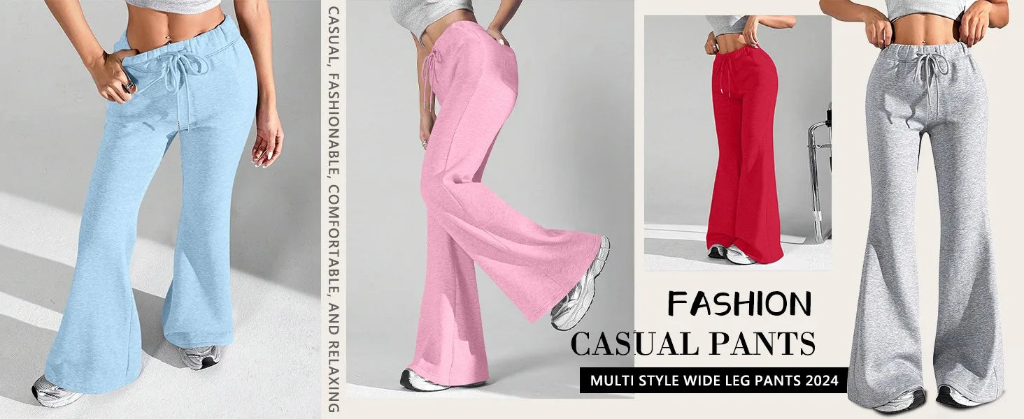 Clothes For Woman Leisure Flares Home Pant Bell-Bottoms Pants Woman Tracksuit Female Sport Trousers Solid Color Pantalones Mujer