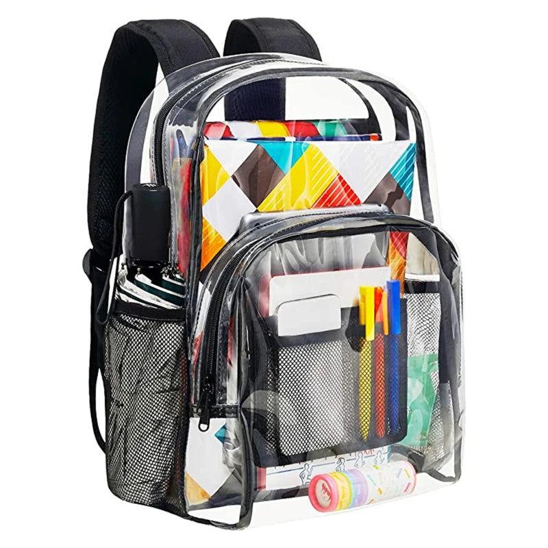 Backpack Waterproof Transparent School Bag Girl Large Capacity Backpack Solid Clear Backpack Men Fashion Transparent Plastic Bag