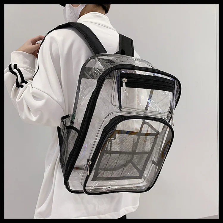 PVC backpack, PVC mesh inner bag, backpack, transparent  backpack, PVC transparent backpack