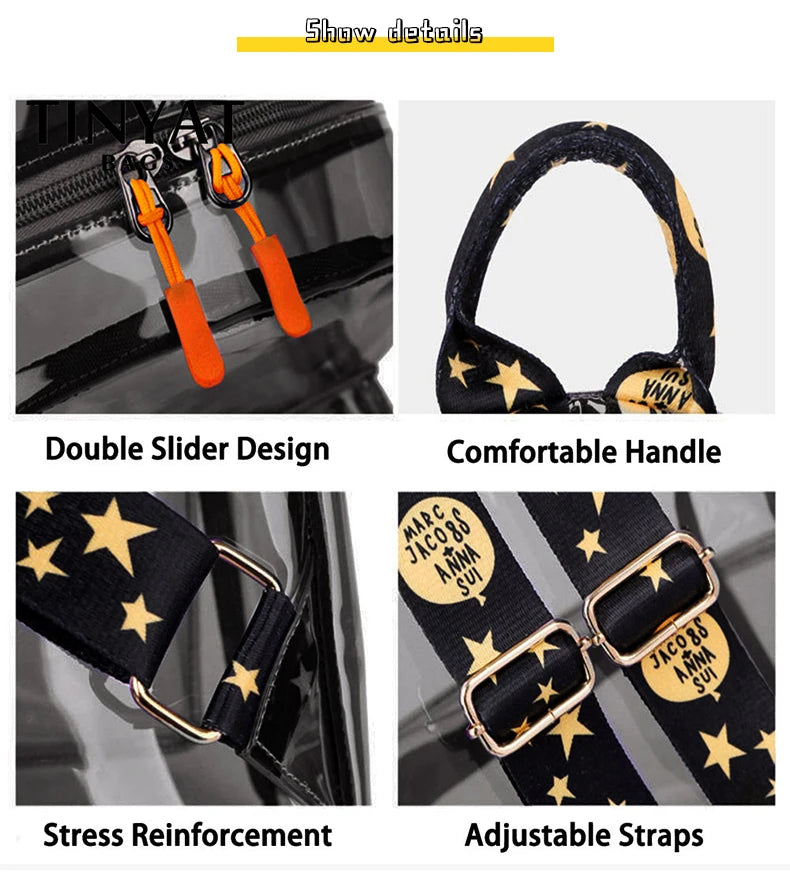 TINTAT Fashion Clear Women Backpack Transparent Mini Cute Backpack Travel School Backpack Student Bag For Girls Child Mochila