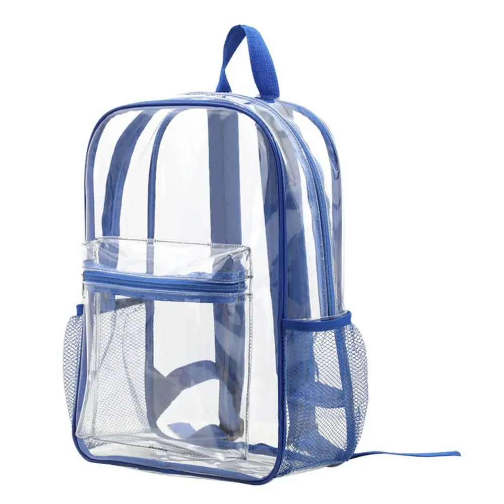 Transparent PVC Outdoor Sports Fitness Knapsack Casual Travel Visible Backpack Large Capacity Waterproof Shoulders Bag