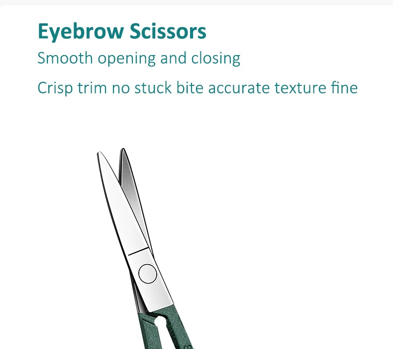 Ouriner 6-18Pcs Portable Manicure Sets Pedicure Kits Bright Black Nail Clipper Set Personal Care Tools Eyebrow Scissors