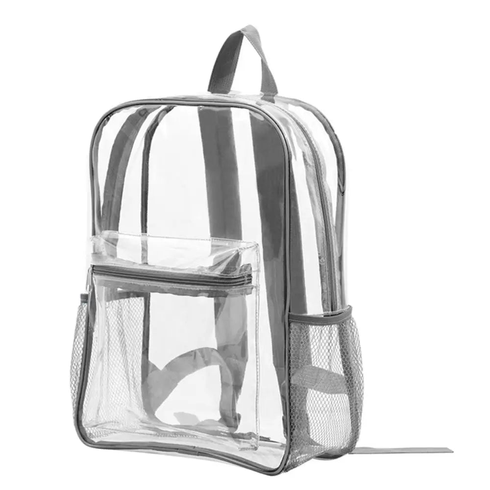 Transparent PVC Outdoor Sports Fitness Knapsack Casual Travel Visible Backpack Large Capacity Waterproof Shoulders Bag