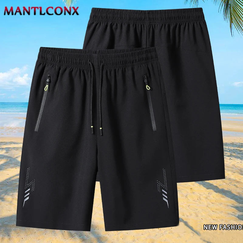 Summer Men's Sport Shorts Cool Sportswear Running Shorts Casual Bottoms Gym Fitness Training Jogging Short Pants Men Black Gray