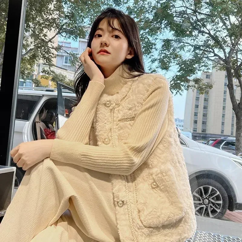 Clothes Fashion 2024 Women's Vests Solid Color Working Lightweight Warm Coats on Sale Lady Padded Cotton Giletes Casual Autumn