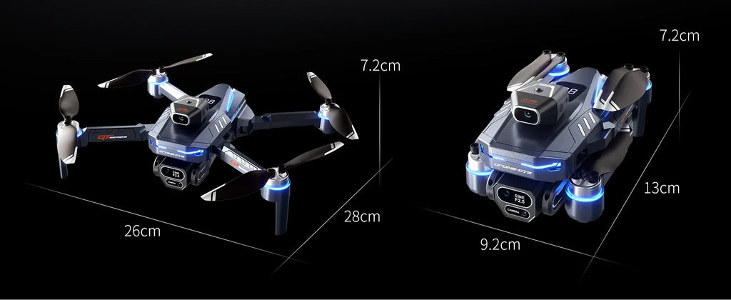 GT8 RC Drone Optical Flow 8K Three Camera Brushless Drone WIFI Electric Charge Display Screen Professional Aerial Drone