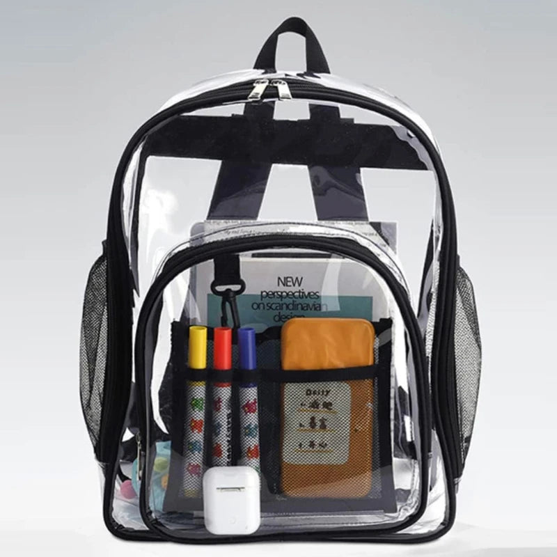 Backpack Waterproof Transparent School Bag Girl Large Capacity Backpack Solid Clear Backpack Men Fashion Transparent Plastic Bag