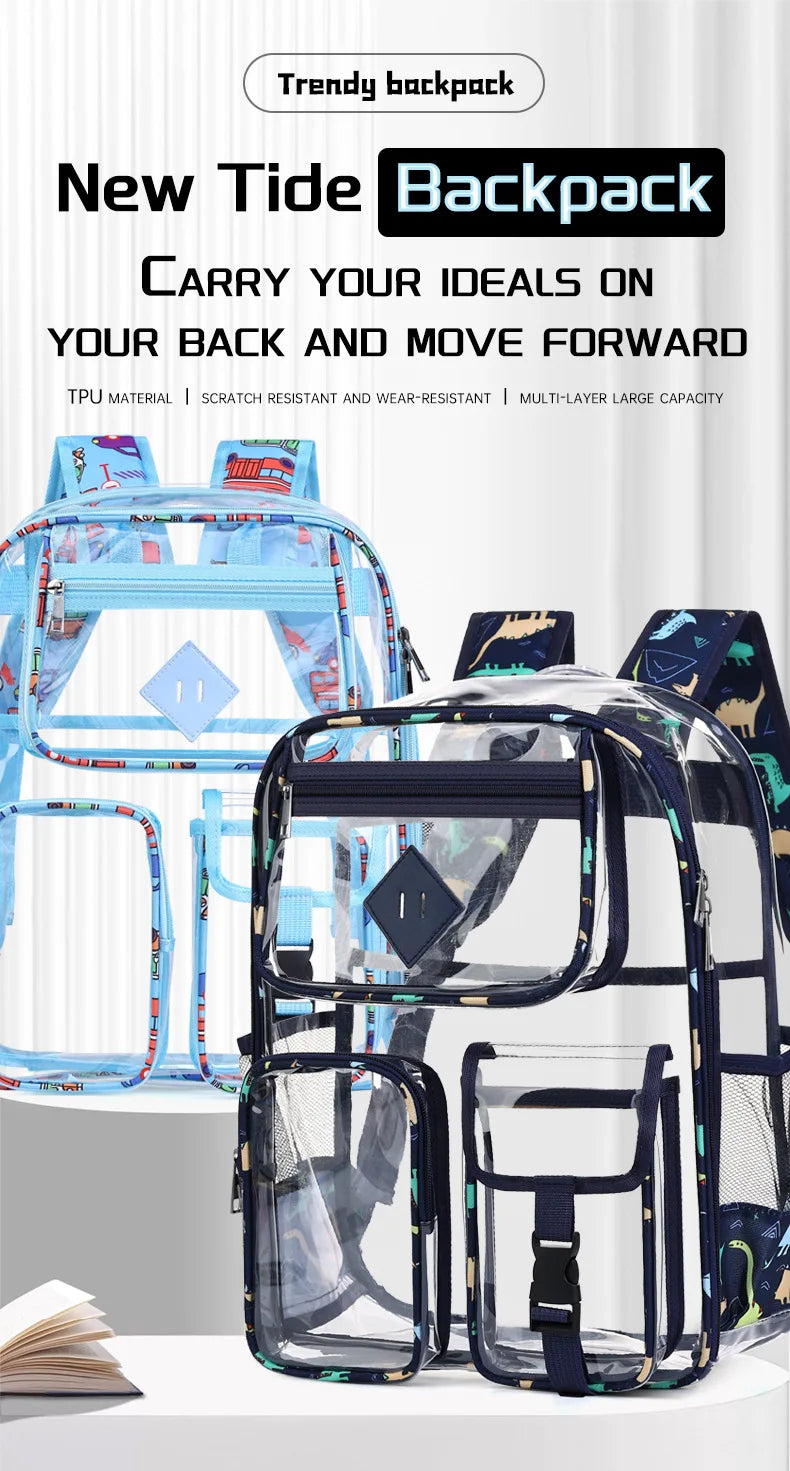 Women's Large Capacity Travel Backpack for Man Waterproof Casual eenagers College School Bag  Clear Backpack