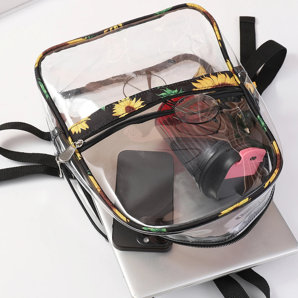 PVC Backpack, Large Capacity Women's Backpack, Children's Backpack Organizer Bag, Transparent Bag, Waterproof and Stain Resistan