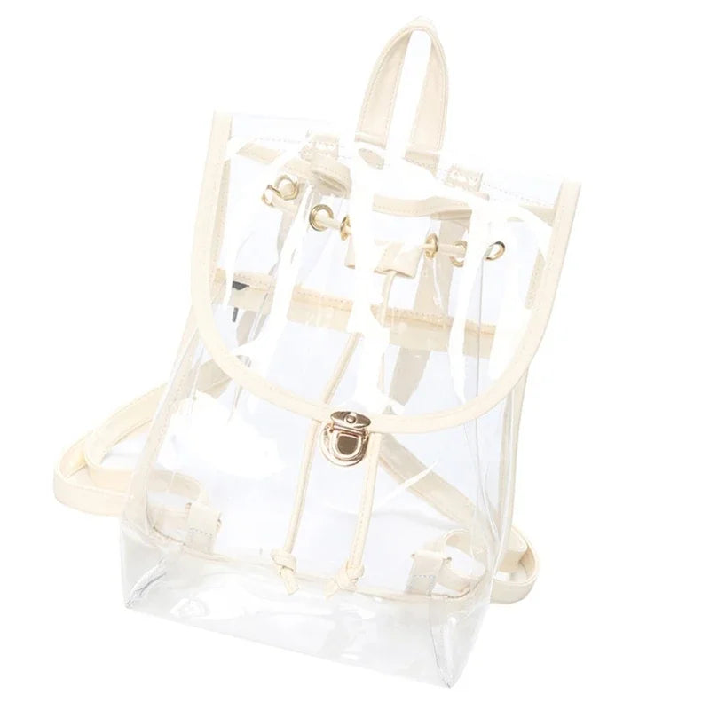 Transparent Backpack Women Messenger Bags PVC School Shoulder Bags Women