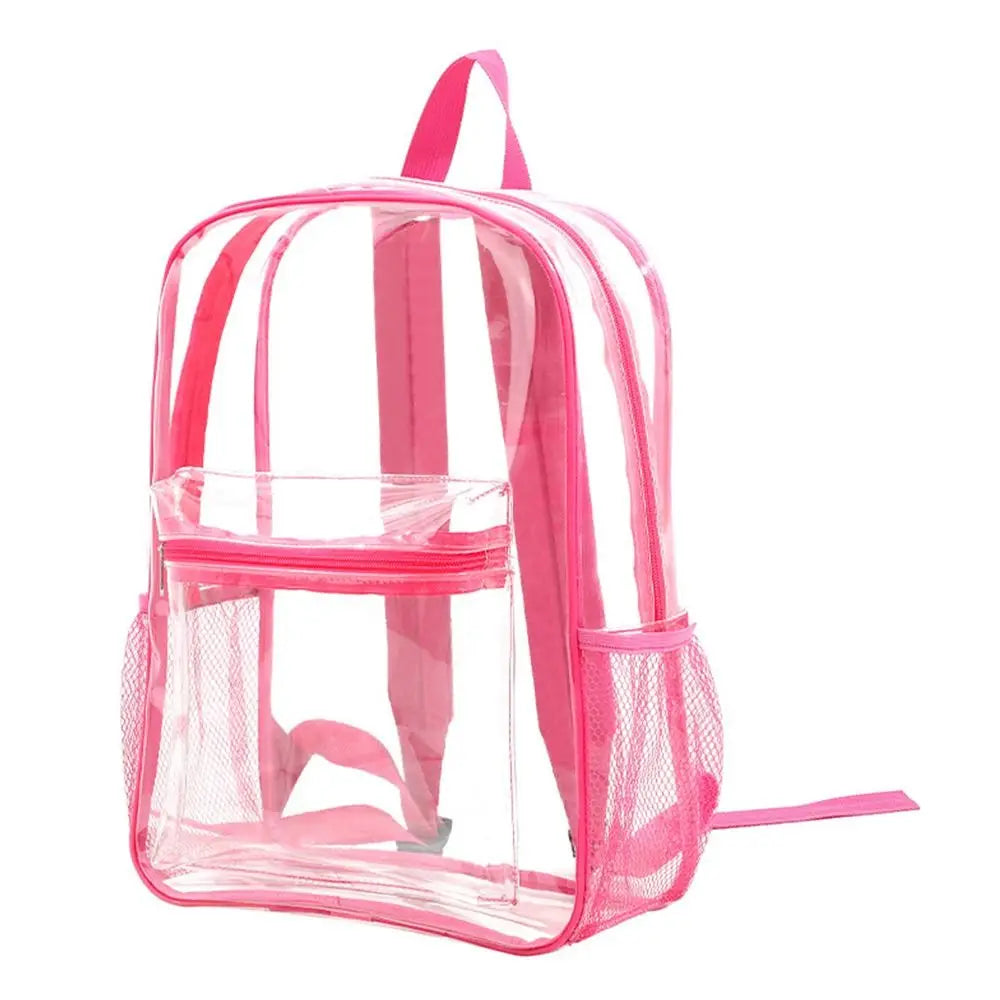 Transparent PVC Outdoor Sports Fitness Knapsack Casual Travel Visible Backpack Large Capacity Waterproof Shoulders Bag