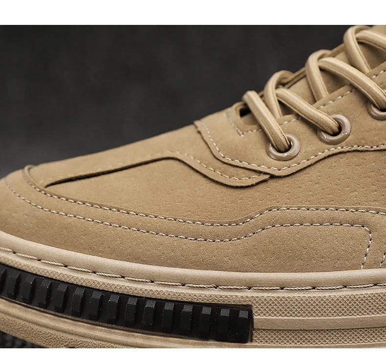 Men Shoes Trend Men Sneakers Suede Leather Slip on Men Loafers 2025 New Comfortable Platform Working Shoes Zapatillas Informales