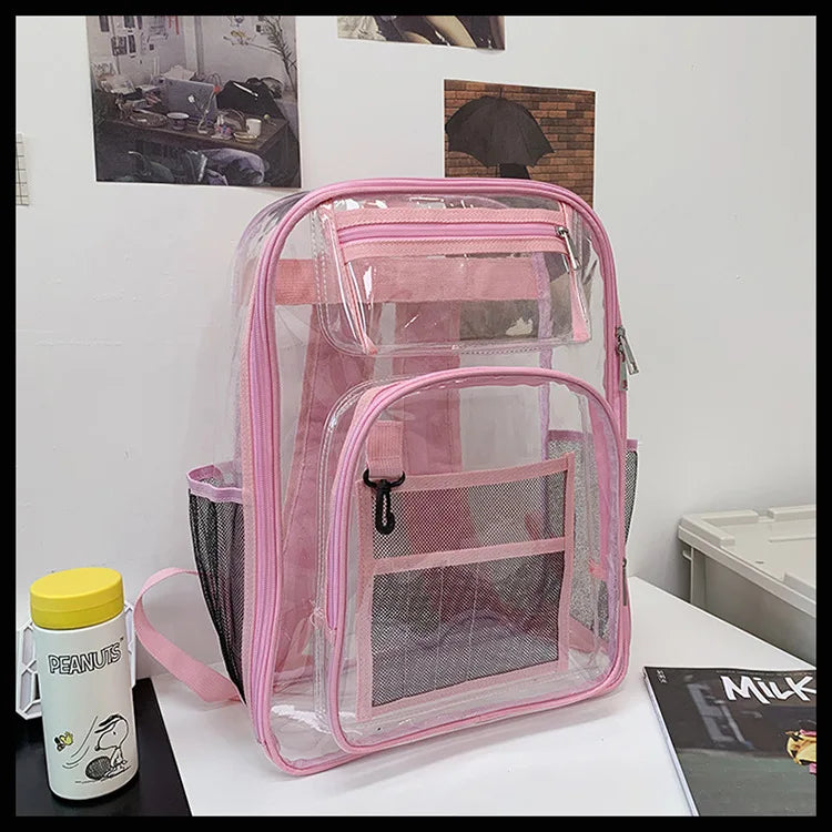 PVC backpack, PVC mesh inner bag, backpack, transparent  backpack, PVC transparent backpack