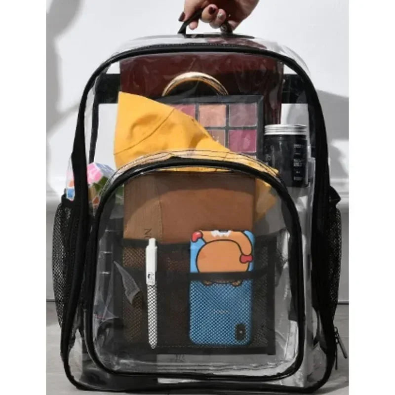 New Transparent PVC Backpacks, Outdoor Sport Large Capacity Bag, Easy To Clean