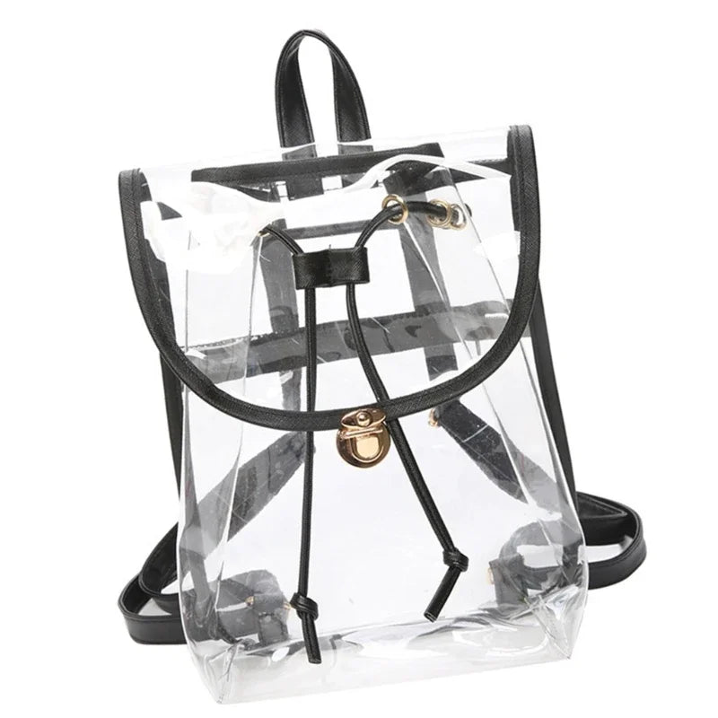Transparent Backpack Women Messenger Bags PVC School Shoulder Bags Women