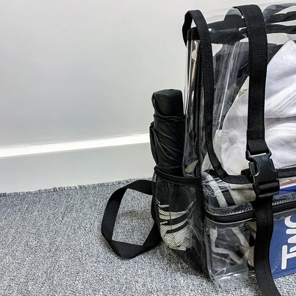 Transparent PVC Women Backpack Solid Color Casual Clear Waterproof Student School Bags Fashion Travel Rucksack for Men Women