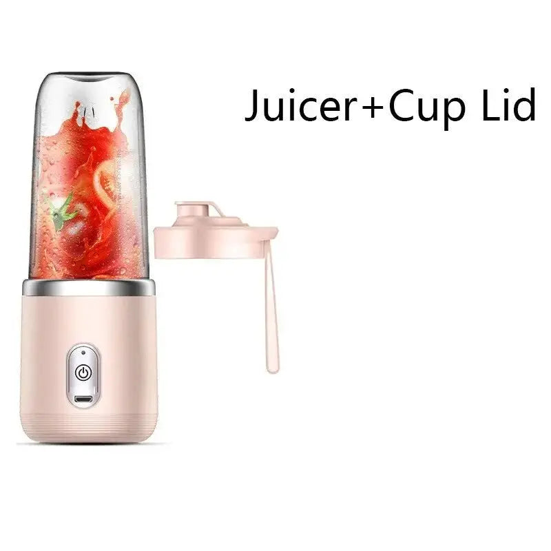 Portable Juicer Cup Smoothie Blender 6 Blade Blender Bottle  Household Fruit Juicer Cup USB Rechargeable Juicer Kitchen Tool